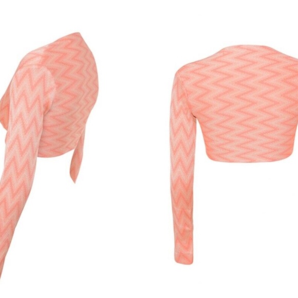 House Of CB Bertille Peach ZigZag Bandage Top - Picture 3 of 5